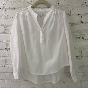Madewell White Cotton Henley Blouse XS